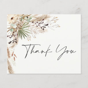 Prospectus 11,4 Cm X 14,2 Cm Pampas douche nuptiale herbe moderne boho élégant