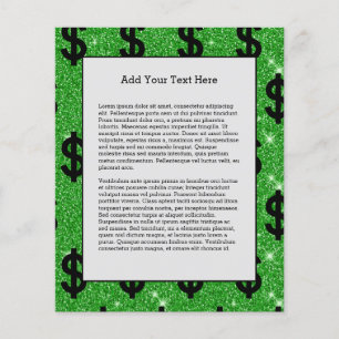 Prospectus 11,4 Cm X 14,2 Cm Panneau Dollar Noir Argent Entrepreneur Wall Stree