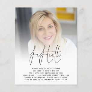 Prospectus 11,4 Cm X 14,2 Cm PAPER 50e anniversaire Photo Script Party Invitati