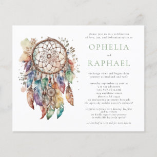 Prospectus 11,4 Cm X 14,2 Cm PAPER Boho coloré Dreamcatcher Mariage Sage