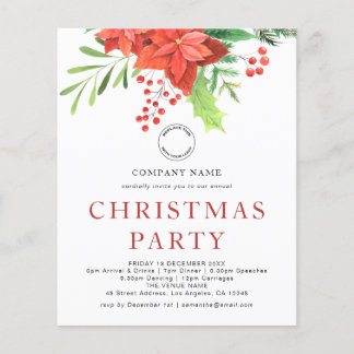 Prospectus 11,4 Cm X 14,2 Cm PAPER Business Logo Poinsettia Christmas Party