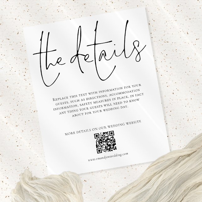 Prospectus 11,4 Cm X 14,2 Cm PAPER Détails du Mariage QR Code Script Boîtier (Créateur téléchargé)