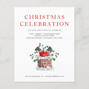 Prospectus 11,4 Cm X 14,2 Cm PAPER Funny Père Noël Christmas Party Invitation
