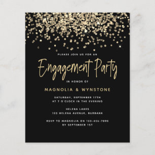 Prospectus 11,4 Cm X 14,2 Cm PAPER Gold Parties scintillant Engagement Partie I