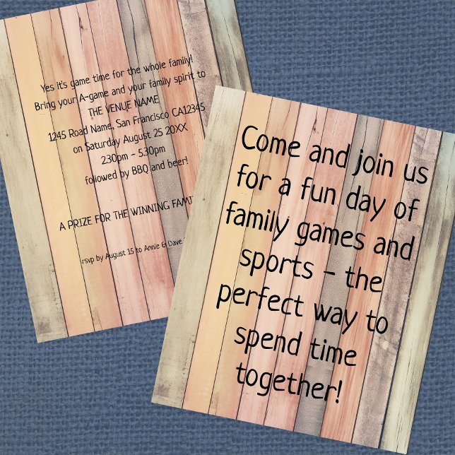 Prospectus 11,4 Cm X 14,2 Cm PAPER Jeux de famille Jour Slogan Bois coloré (Front and back)
