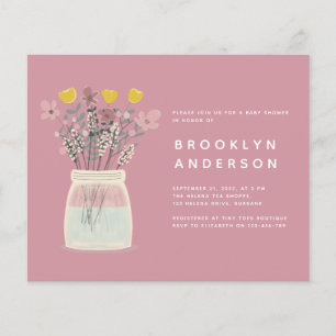 Prospectus 11,4 Cm X 14,2 Cm PAPER Mason Jar Baby shower Invitation