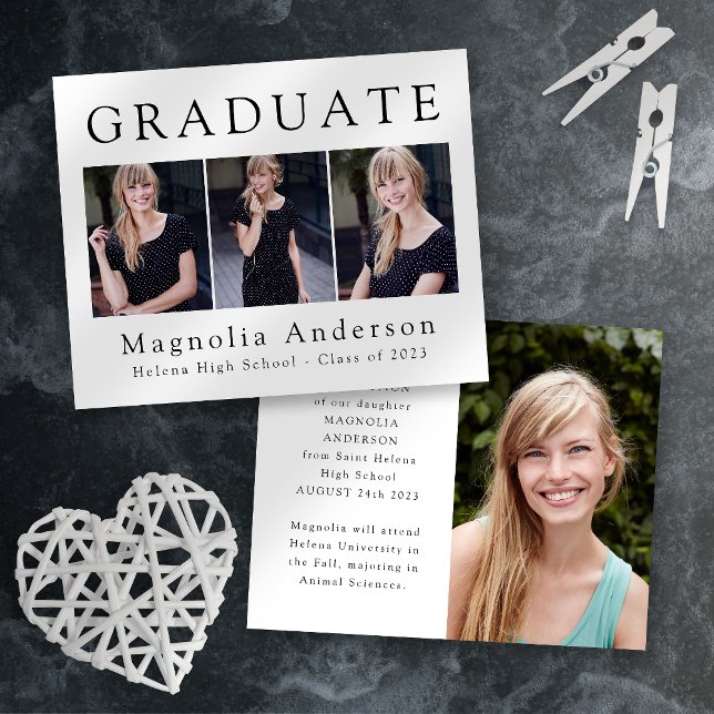 Prospectus 11,4 Cm X 14,2 Cm PAPER Minimaliste Diplômé quatrième Faire-part pho (Créateur téléchargé)