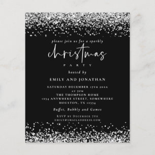 Prospectus 11,4 Cm X 14,2 Cm PAPER Parties scintillant d'argent fête de Noël In