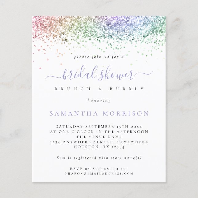 Prospectus 11,4 Cm X 14,2 Cm PAPER Parties scintillant multicolore Invitation d (Devant)