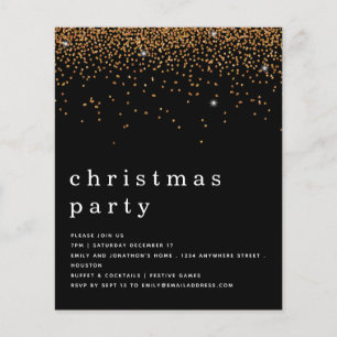 Prospectus 11,4 Cm X 14,2 Cm PAPER Parties scintillant or Noël fête Invitation