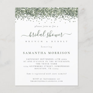 Prospectus 11,4 Cm X 14,2 Cm PAPER Parties scintillant verte Invitation de douc