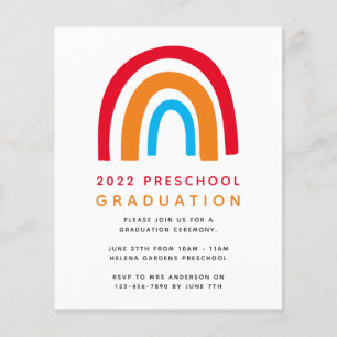 Prospectus 11,4 Cm X 14,2 Cm PAPER Rainbow School Graduation Invitation