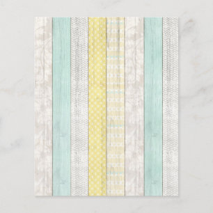 Prospectus 11,4 Cm X 14,2 Cm Papier à rebut rustique et jaune Boho Geo Mod