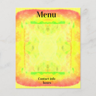 Prospectus 11,4 Cm X 14,2 Cm Papier d'art du menu encadré jaune vif