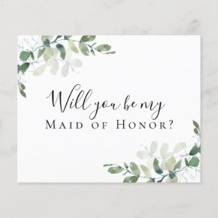 Prospectus 11,4 Cm X 14,2 Cm PAPIER Eucalyptus Veux-tu être ma demoiselle d'hon