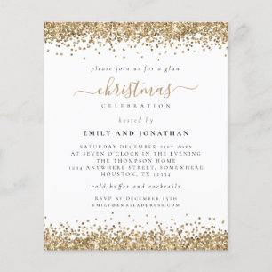 Prospectus 11,4 Cm X 14,2 Cm PAPIER   Glam Gold Parties scintillant Invitation 