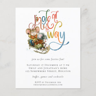 Prospectus 11,4 Cm X 14,2 Cm PAPIER   Mice Jingle Tout le chemin Invitation de 