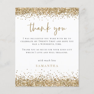 Prospectus 11,4 Cm X 14,2 Cm PAPIER   Parties scintillant d'or Photo 21e Merci 