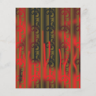 Prospectus 11,4 Cm X 14,2 Cm papier peint rayé blanc et marron avec motif