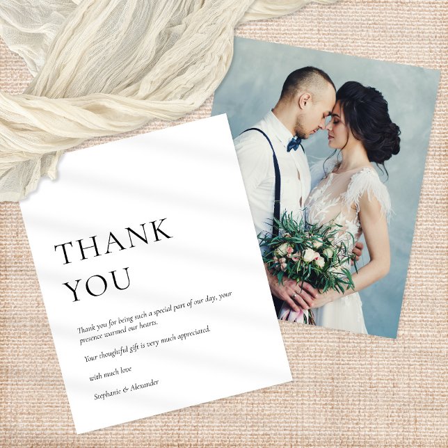 Prospectus 11,4 Cm X 14,2 Cm PAPIER Photo noir blanc Mariage Merci (Créateur téléchargé)