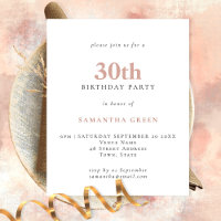 PAPIER Simple Texte Blush 30e Invitation anniversa