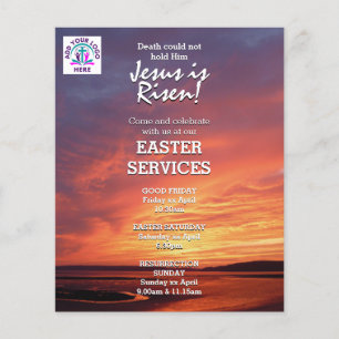Prospectus 11,4 Cm X 14,2 Cm PAQUES Jésus est ressuscité SERVICES ÉGLISE Person