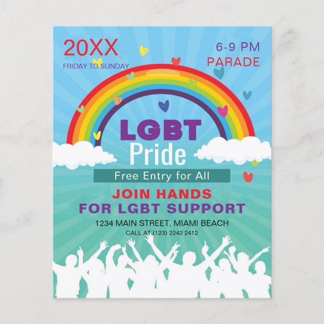 Prospectus 11,4 Cm X 14,2 Cm Parade LGBT Pride (Devant)