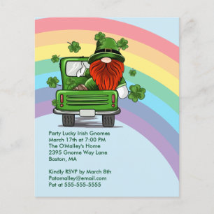 Prospectus 11,4 Cm X 14,2 Cm Parti Lucky Irish Gnomes Jour de la Saint Patrick 