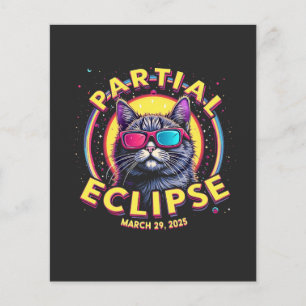 Prospectus 11,4 Cm X 14,2 Cm Partial Eclipse 2025 Astronomie Chat KItten Lovers