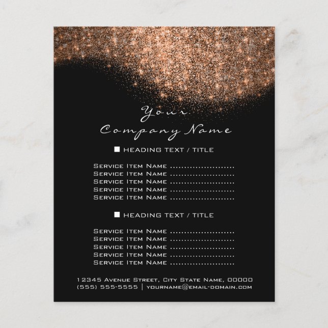 Prospectus 11,4 Cm X 14,2 Cm Parties scintillant Confetti Prix Cuivre Rose Or N (Devant)