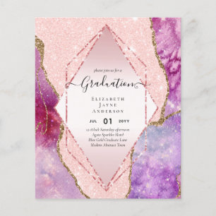 Prospectus 11,4 Cm X 14,2 Cm Parties scintillant d'agaite DIPLÔME Invitations G