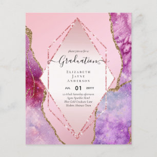 Prospectus 11,4 Cm X 14,2 Cm Parties scintillant d'agaite DIPLÔME Invitations G