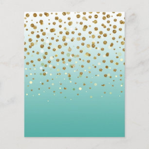 Prospectus 11,4 Cm X 14,2 Cm Parties scintillant moderne en or de fille confett