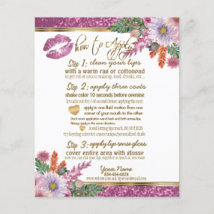 Prospectus 11,4 Cm X 14,2 Cm Parties scintillant rose floral Instructions 2