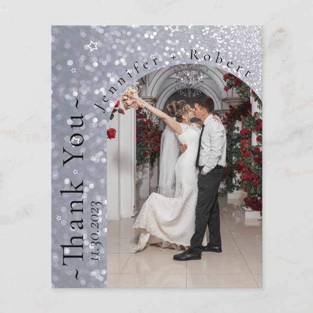 Prospectus 11,4 Cm X 14,2 Cm Parties scintillant Sparkly Budget Mariage Cartes  (Devant)
