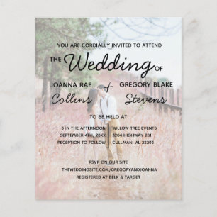 Prospectus 11,4 Cm X 14,2 Cm Pas de thème, juste aimer Budget Photo Mariage Fly