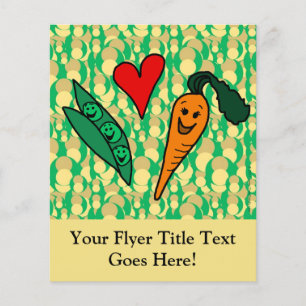 Prospectus 11,4 Cm X 14,2 Cm Peas Lots Carottes, Vert et Orange Design