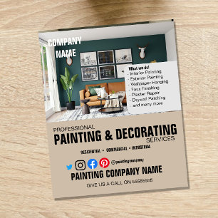 Prospectus 11,4 Cm X 14,2 Cm PEINTURE & DÉCORATION design d'intérieur décorateu