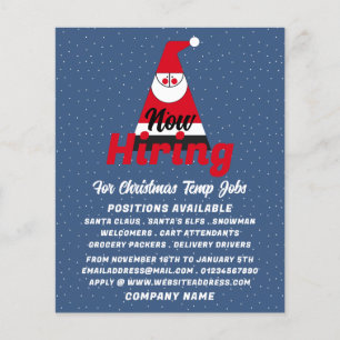 Prospectus 11,4 Cm X 14,2 Cm Père Noël Abstraite, Recrutement Saisonnier Public