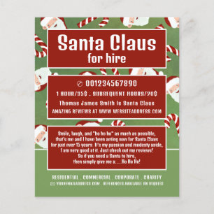 Prospectus 11,4 Cm X 14,2 Cm Père Noël Candy, Santa Claus Entertainer Publicité