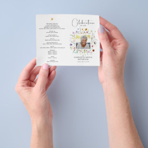 Prospectus 11,4 Cm X 14,2 Cm PETITE célébration de la vie Photo Funeral Program