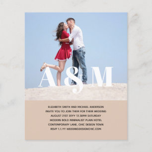 Prospectus 11,4 Cm X 14,2 Cm PHOTO BOLD BUDGET OVERLAY Wedding Invitations
