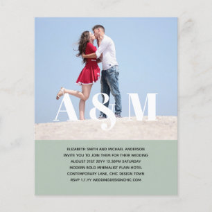 Prospectus 11,4 Cm X 14,2 Cm PHOTO BOLD BUDGET OVERLAY Wedding Invitations