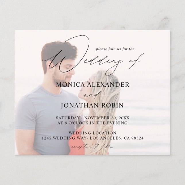Prospectus 11,4 Cm X 14,2 Cm Photo Budget moderne Horizontal 4 Mariage (Devant)