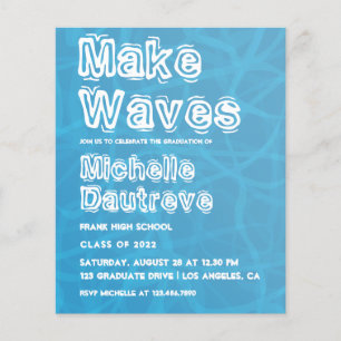 Prospectus 11,4 Cm X 14,2 Cm Photo de fête de fin d'études de surfeur cool