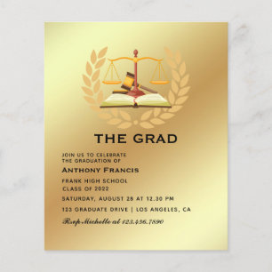 Prospectus 11,4 Cm X 14,2 Cm Photo de fête de remise des diplômes de droit en n