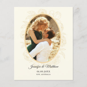 Prospectus 11,4 Cm X 14,2 Cm Photo de la frontière florale Enregistrer la date 