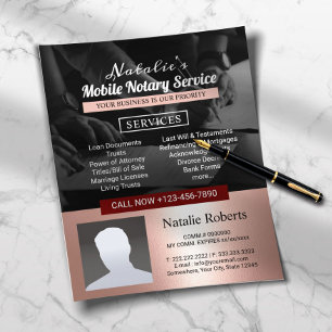 Prospectus 11,4 Cm X 14,2 Cm Photo de l'agent de signature du prêt de service n