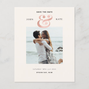 Prospectus 11,4 Cm X 14,2 Cm Photo Enregistrer la date Invitation