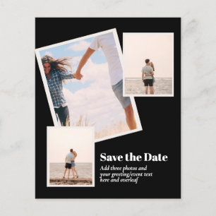 Prospectus 11,4 Cm X 14,2 Cm Photo MODERNE Enregistrer les dates - AJOUTER 3 ph